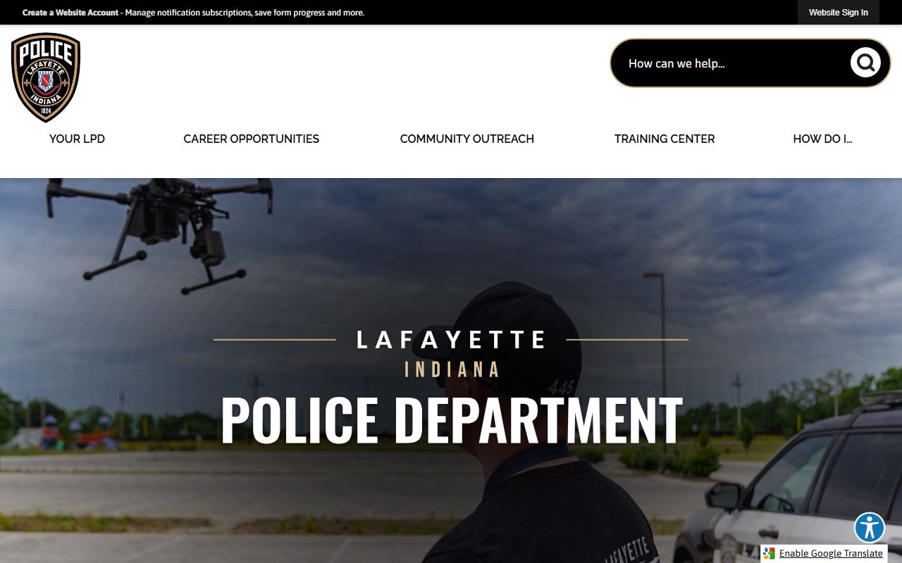 Lafayette Police Department website for Lafayette jail roster searches