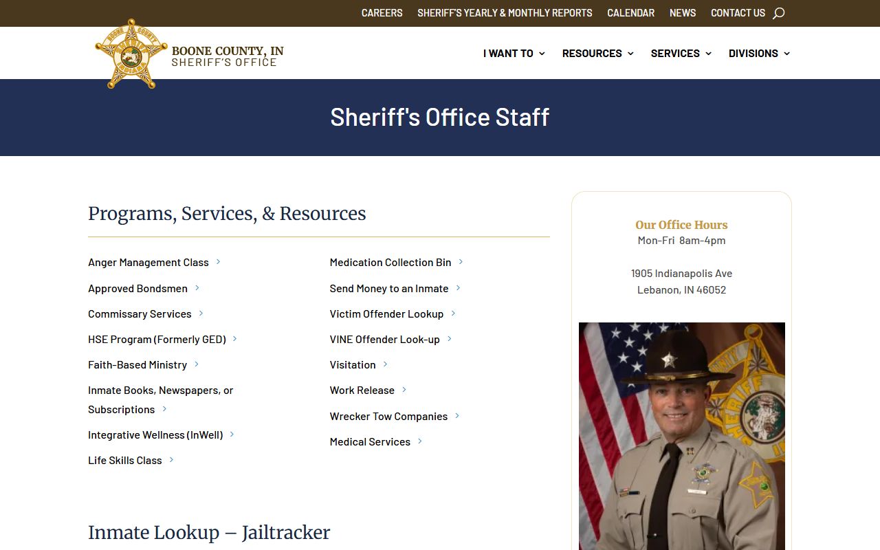 Boone County jail roster JailTracker inmate lookup on the Boone County Sheriff's website