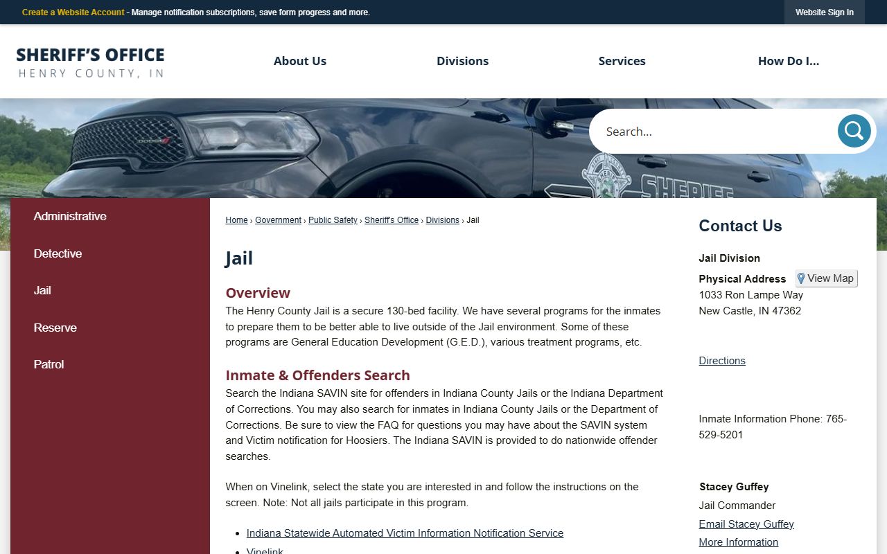 Henry County jail roster and inmate search portal