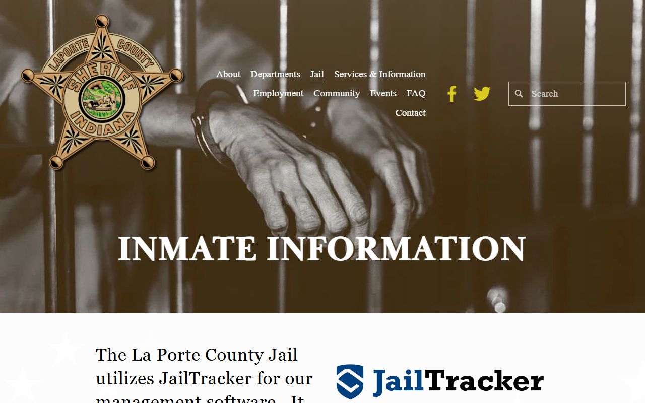 La Porte County jail roster JailTracker search portal