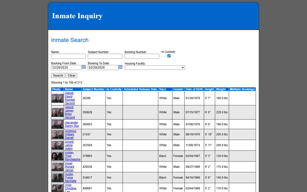 Madison County jail roster inmate search portal