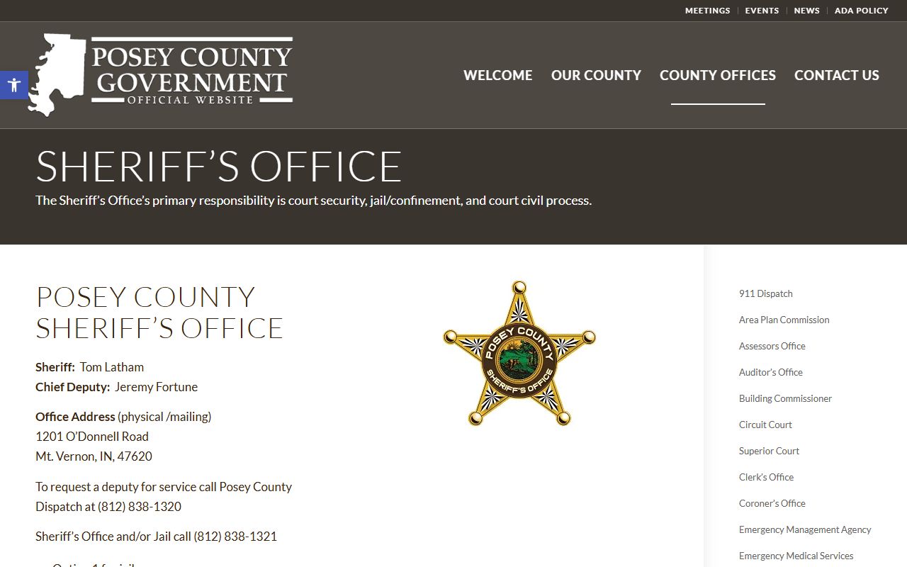 Posey County jail roster search