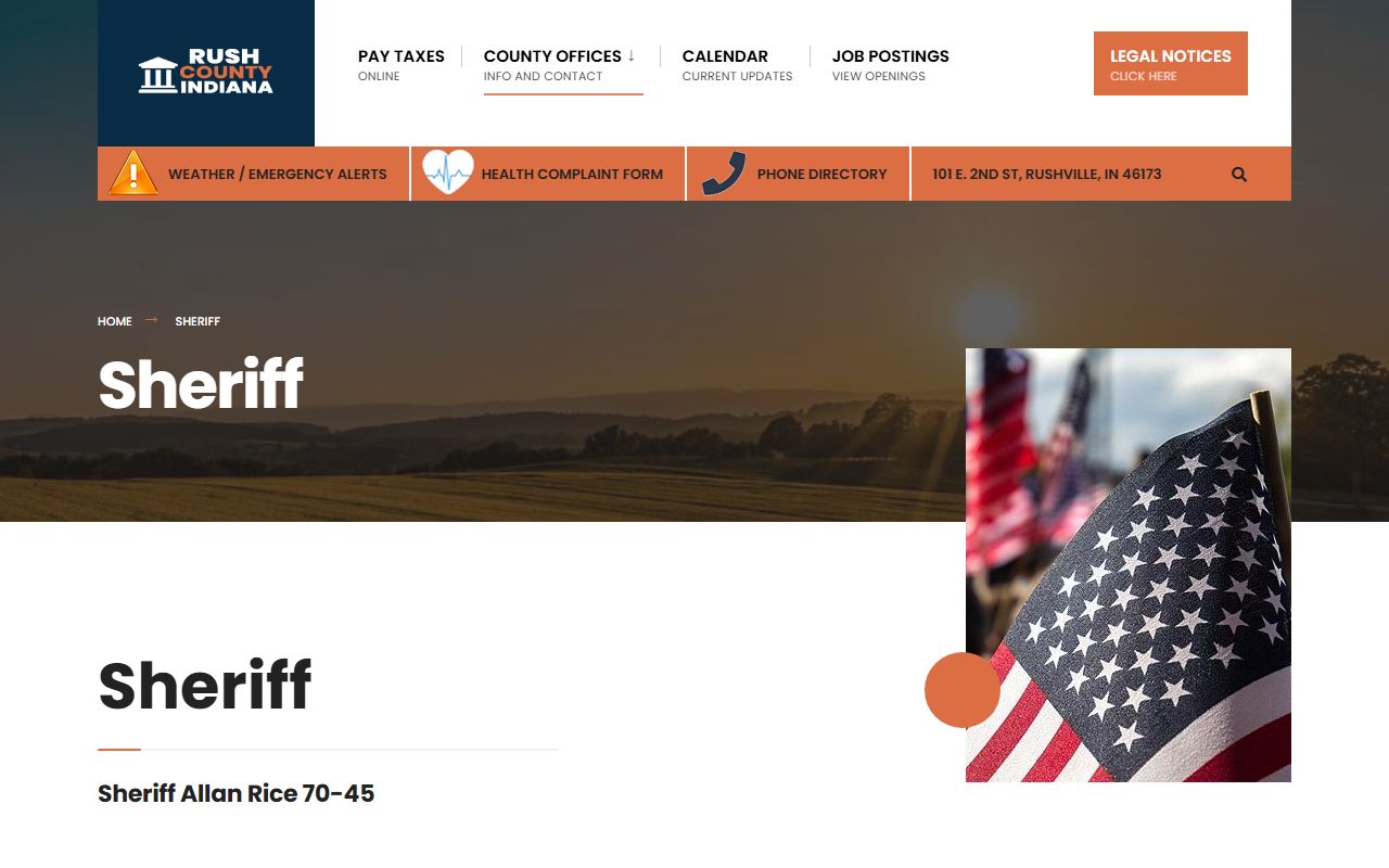 Rush County Sheriff's Office jail roster search portal